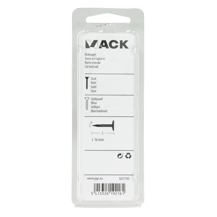 Mack 1017195 - Blocknagel Stahl gebläut 50 gr16 mm | 10 Stück