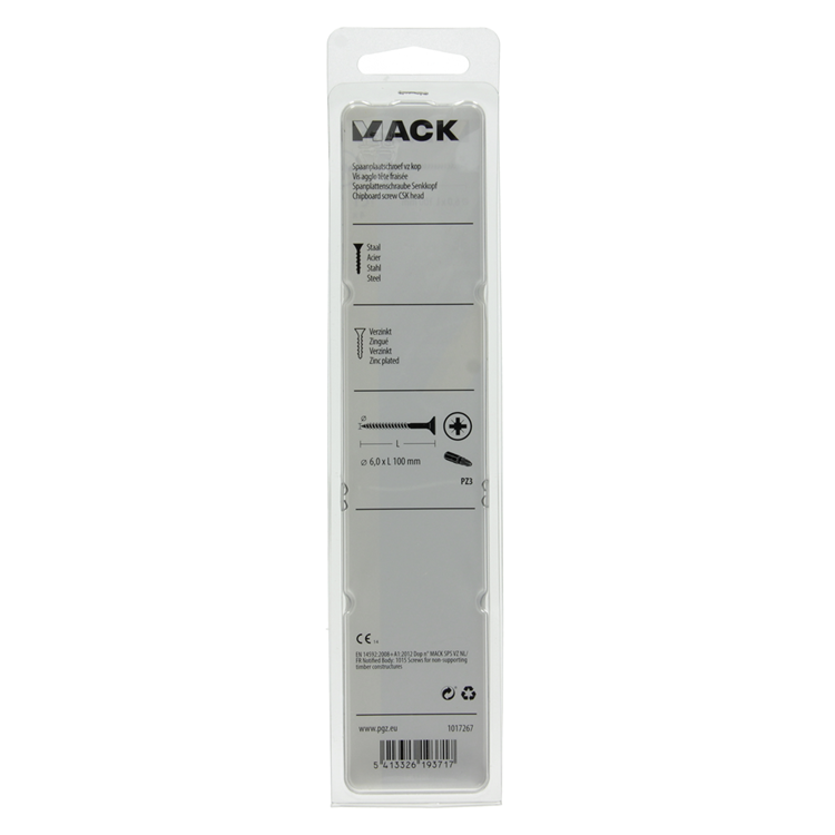 Mack 1017267 – Spanplattenschraube mit Kopf gelb beschichtet. 4 Stück 6,0 x 100 mm | 5 Stück