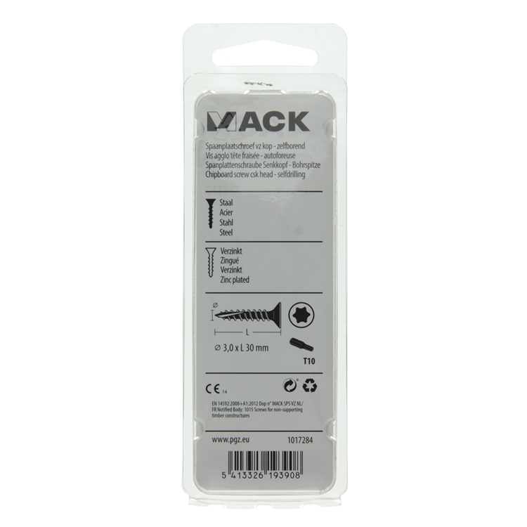 Mack 1017284 - spainplschr.vzkop-selfb. gelb plattiert 35 Stück 3,0 x 30 mm | 10 Stück