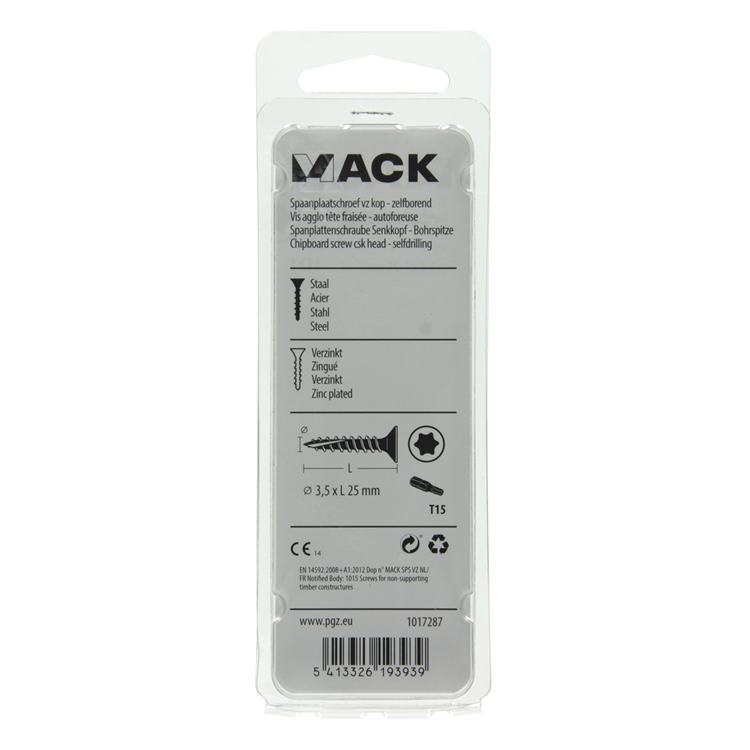 Mack 1017287 - spainplschr.vzkop-selfb. gelb plattiert .32 Stück 3,5 x 25 mm | 10 Stück