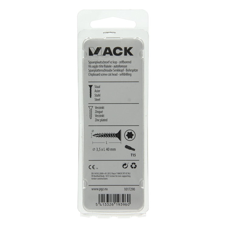 Mack 1017290 – spanienplschr.vzkop-selbstmontage gelb plattiert .22 Stück 3,5 x 40 mm | 10 Stück