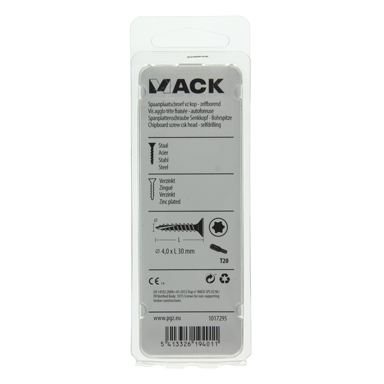 Mack 1017295 - spanienplschr.vzkop-selbstmontage gelb plattiert 22 Stück 4,0 x 30 mm | 10 Stück