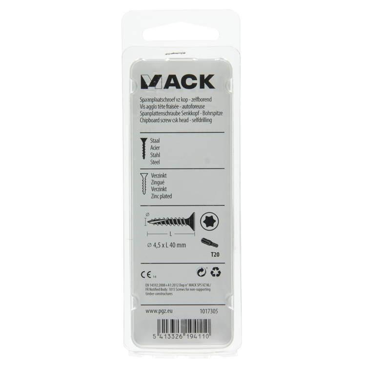 Mack 1017305 - spanienplschr.vzkop-selbstmontage gelb plattiert 15 Stück 4,5 x 40 mm | 10 Stück