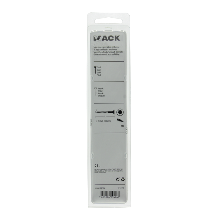 Mack 1017318 - spainplschr.vzkop-selfb. gelb plattiert 4 Stück 5,0 x 100 mm | 5 Stück