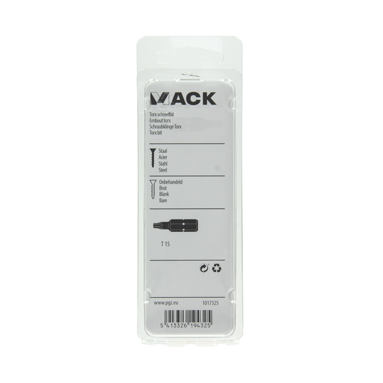 Mack 1017325 - Torx-Schraubenbit Stahl unbehandelt 2 Stück T 15 | 10 Stück