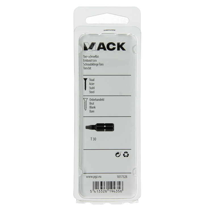 Mack 1017328 - Torx-Schraubenbit Stahl unbehandelt 2 Stück T 30 | 10 Stück