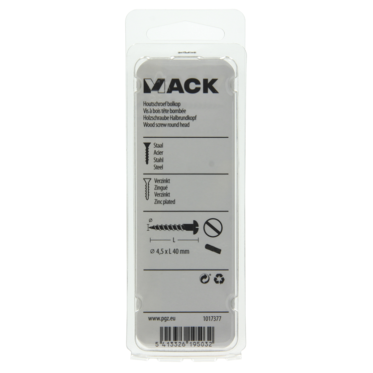 Mack 1017377 - Holzschraube Linsenkopf Stahl verzinkt 10 Stück 4,5 x 40 mm | 10 Stück