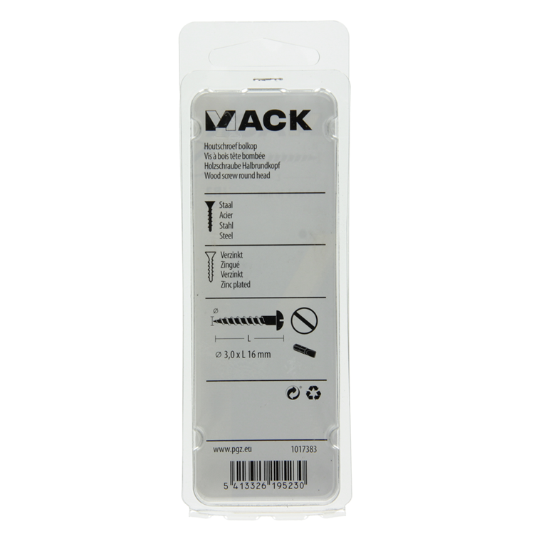 Mack 1017383 - Holzschraube Linsenkopf schwarz verzinkt 20 Stück 3,0 x 16 mm | 10 Stück