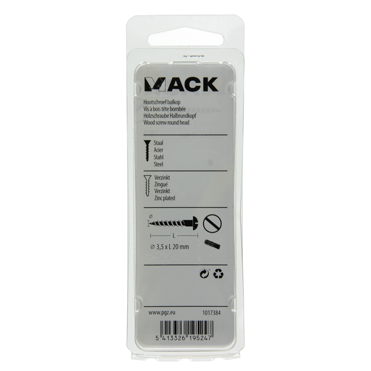 Mack 1017384 - Holzschraube Linsenkopf schwarz verzinkt 15 Stück 3,5 x 20 mm | 10 Stück