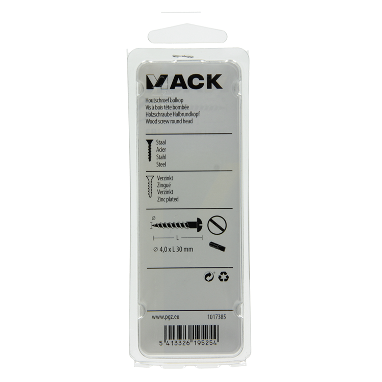 Mack 1017385 - Holzschraube Linsenkopf schwarz verzinkt 10 Stück 4,0 x 30 mm | 10 Stück