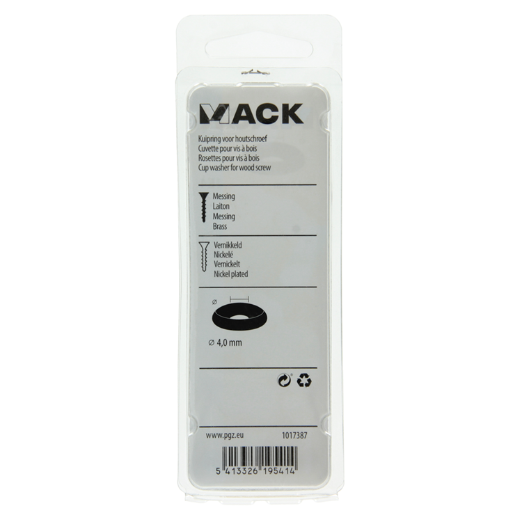 Mack 1017387 – Verkleidungsring für Holzschrauben. vern. 12 Stück 4,0 mm | 10 Stück
