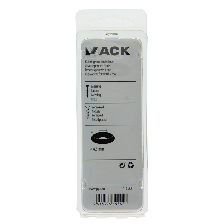 Mack 1017388 – Verkleidungsring für Holzschrauben. vern. 10 Stück 4,5 mm | 10 Stück