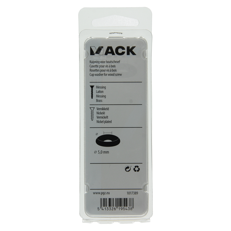 Mack 1017389 – Verkleidungsring für Holzschrauben. vern. 8 Stück 5,0 mm | 10 Stück
