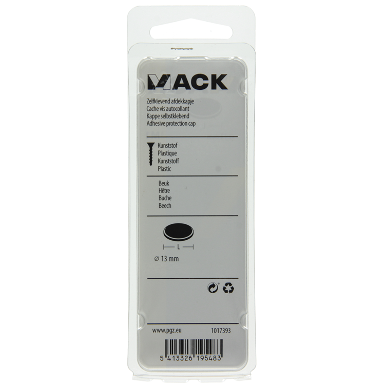 Mack 1017393 - selbstklebende Abdeckkappe Kunstbuche 96 Stück 13 mm | 10 Stück