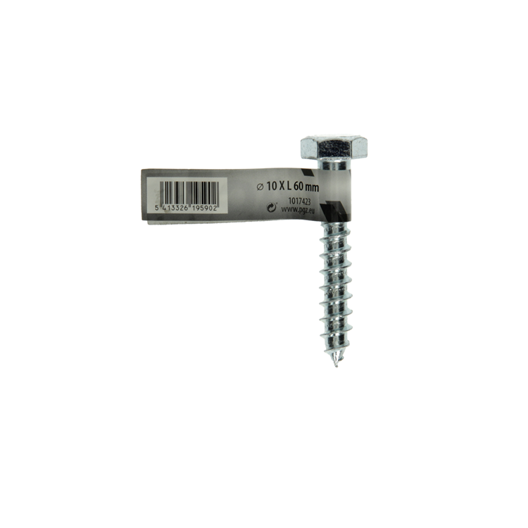Mack 1017423 - Holzgewindebolzen Stahl verzinkt 1 Stück 10 x 60 mm | 10 Stück