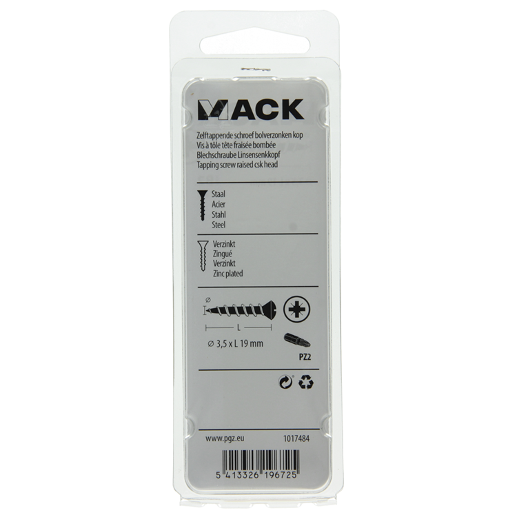 Mack 1017484 – selbstschneidende Schraube BVK-beschichtet 22 Stück 3,5 x 19 mm | 10 Stück