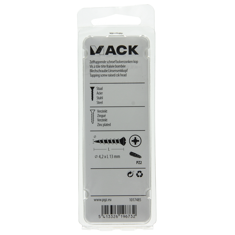 Mack 1017485 – selbstschneidende Schraube BVK verzinkt 24 Stück 4,2 x 13 mm | 10 Stück