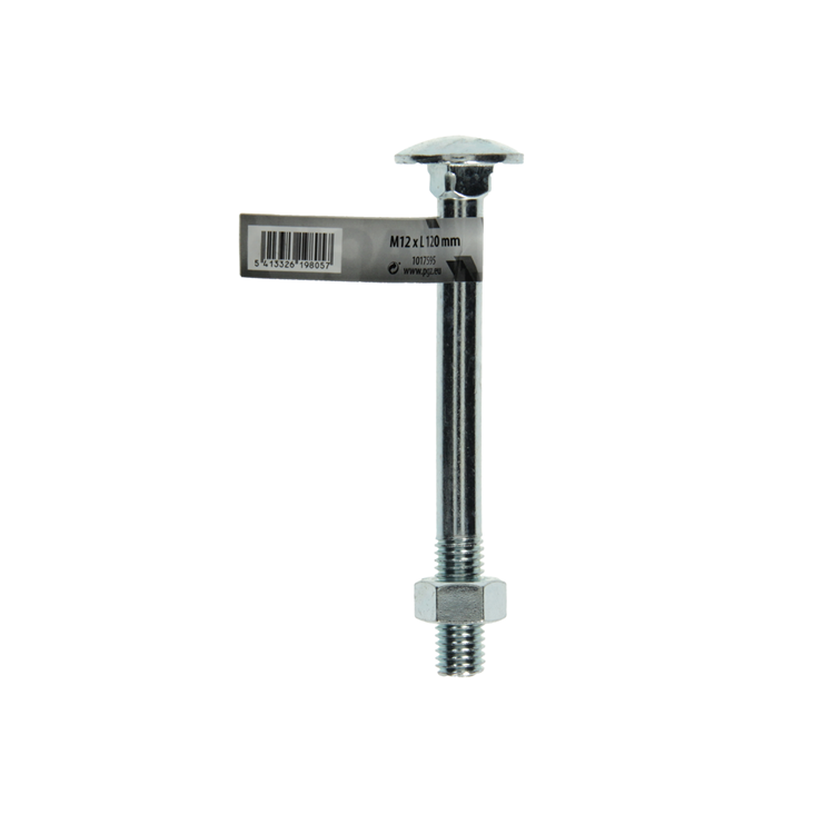 Mack 1017595 – Holzschraube + Mutter aus verzinktem Stahl, 1 Stück, M12 x 120 mm | 10 Stück