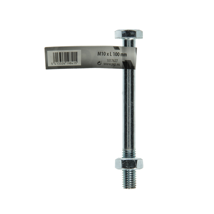 Mack 1017627 - Mechanikschraube + Mutter aus verzinktem Stahl 1 Stück M10 x 100 mm | 10 Stück