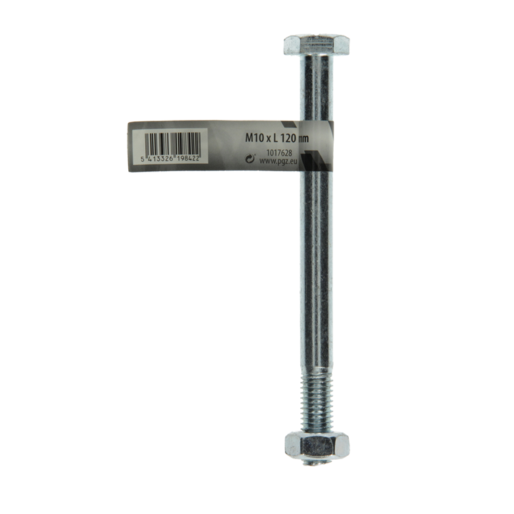 Mack 1017628 – Mechanikschraube + Mutter aus verzinktem Stahl 1 Stück M10 x 120 mm | 10 Stück