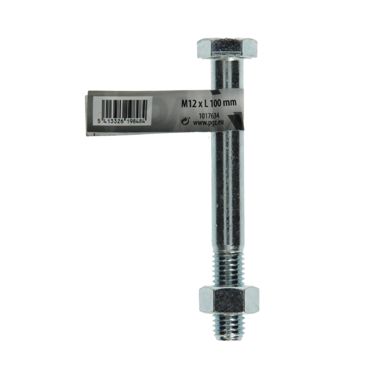 Mack 1017634 – Mechanikschraube + Mutter aus verzinktem Stahl 1 Stück M12 x 100 mm | 10 Stück