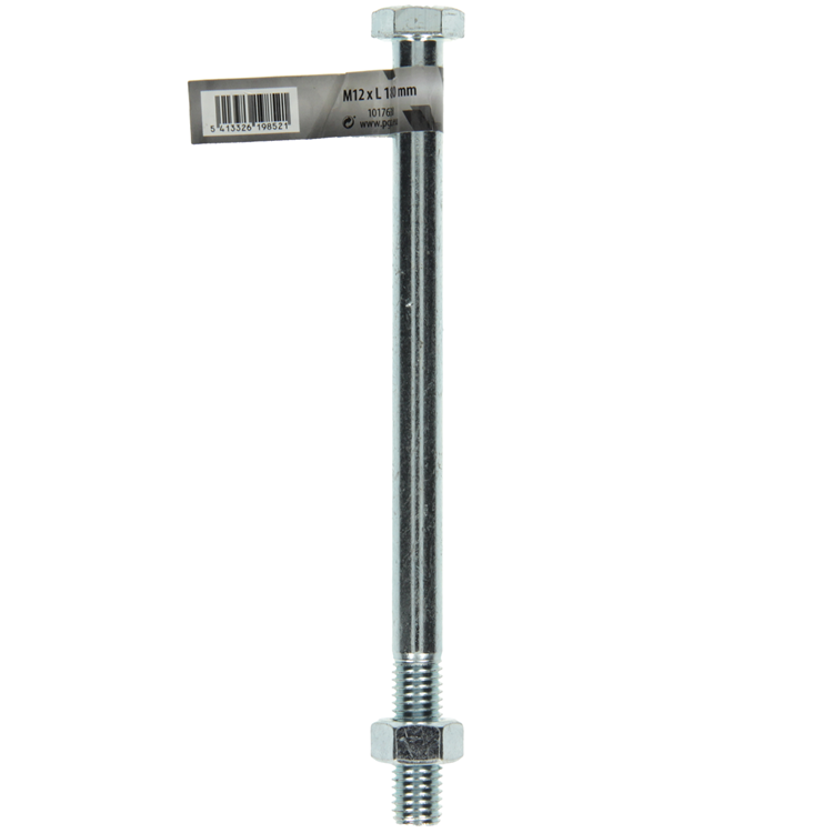 Mack 1017638 – Mechanikschraube + Mutter aus verzinktem Stahl 1 Stück M12 x 180 mm | 10 Stück