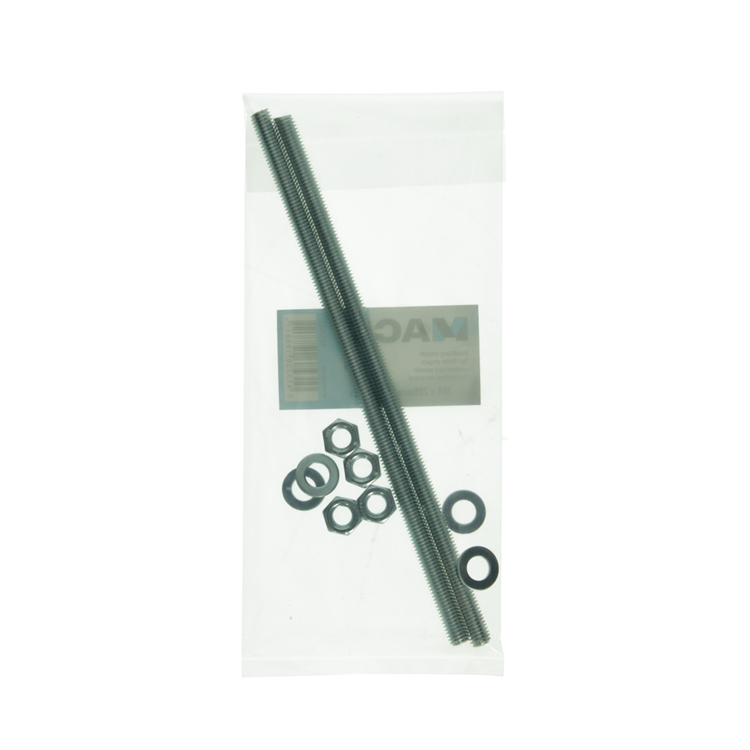 Mack 1017663 – Gewindeende + Unterlegscheibe + Mutter plattiert. 2 Stück m8 x 200 mm | 5 Stück
