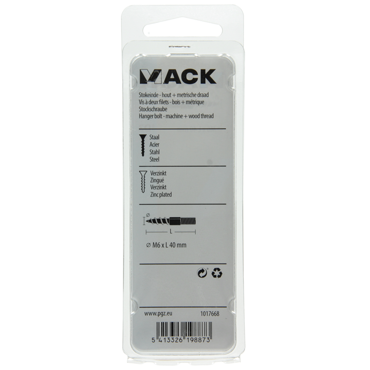 Mack 1017668 – Stockendholz + Meterware. Drahtleitung 5 Stück m6x40 | 10 Stück