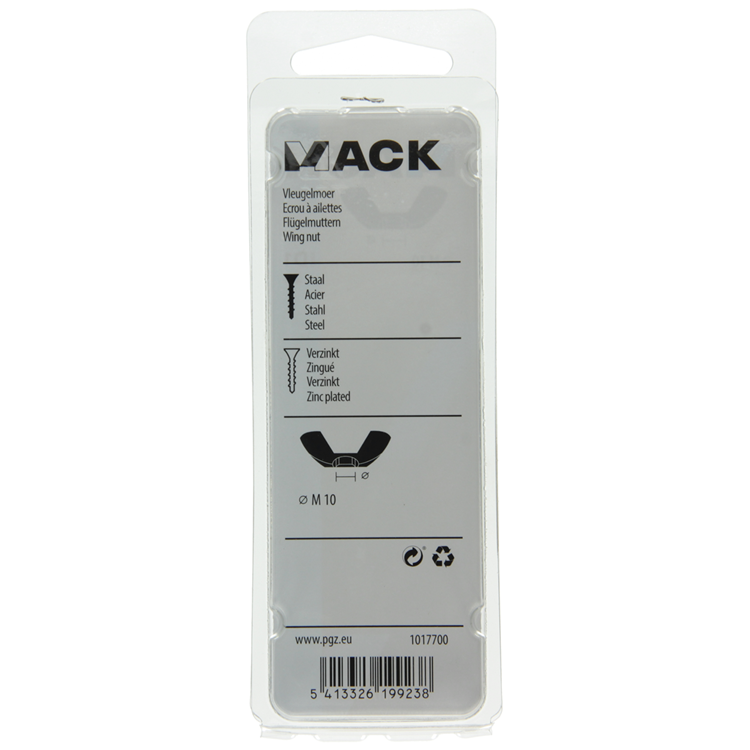 Mack 1017700 – Flügelmutter aus verzinktem Stahl, 2 Stück, M10 | 5 Stück