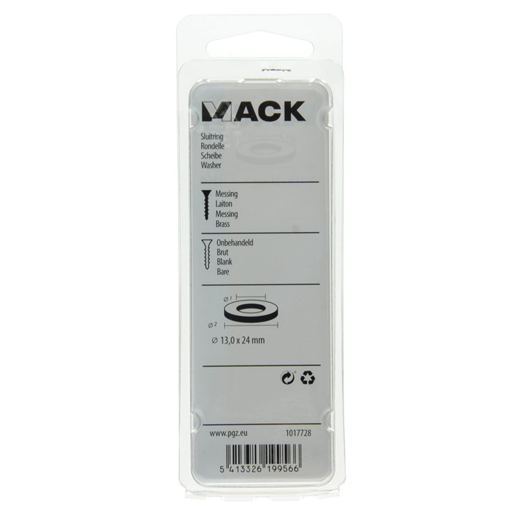 Mack 1017728 - Unterlegscheibe Messing 2 Stück 13,0 x 24 mm | 10 Stück