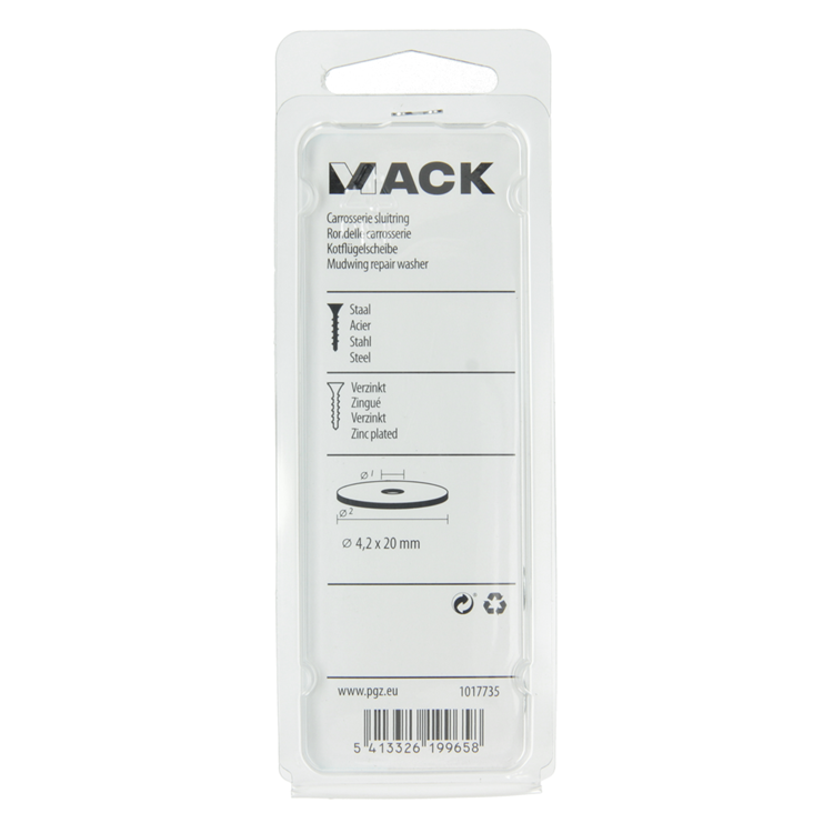 Mack 1017735 - Karosseriescheibe verzinkt25 Stück 4,2 x 20 mm | 10 Stück
