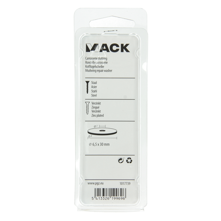 Mack 1017739 - Karosseriescheibe verzinkt12 Stück 6,5 x 30 mm | 10 Stück