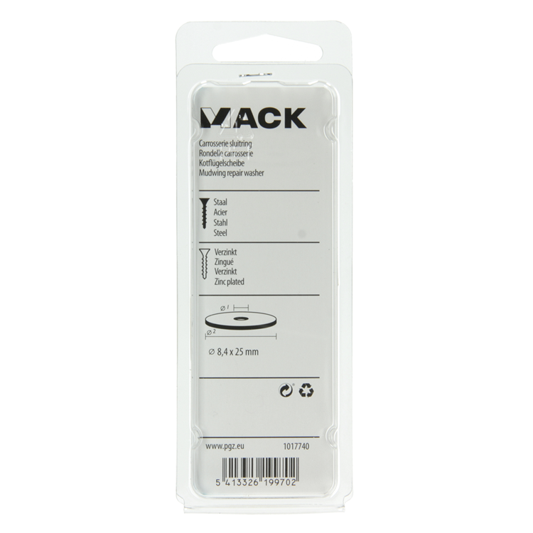 Mack 1017740 - Karosseriescheibe verzinkt 18 Stück 8,4 x 25 mm | 10 Stück
