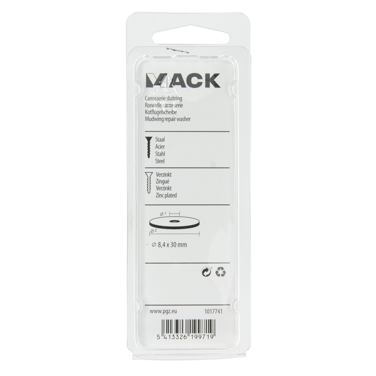 Mack 1017741 - Karosseriescheibe verzinkt 12 Stück 8,4 x 30 mm | 10 Stück
