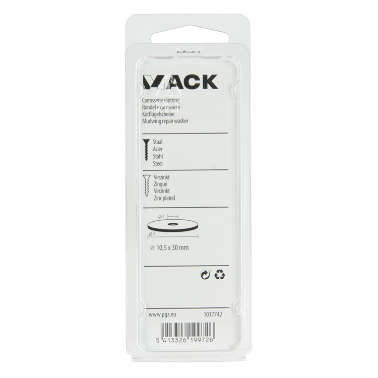 Mack 1017742 - Karosseriescheibe verzinkt12 Stück 10,5 x 30 mm | 10 Stück