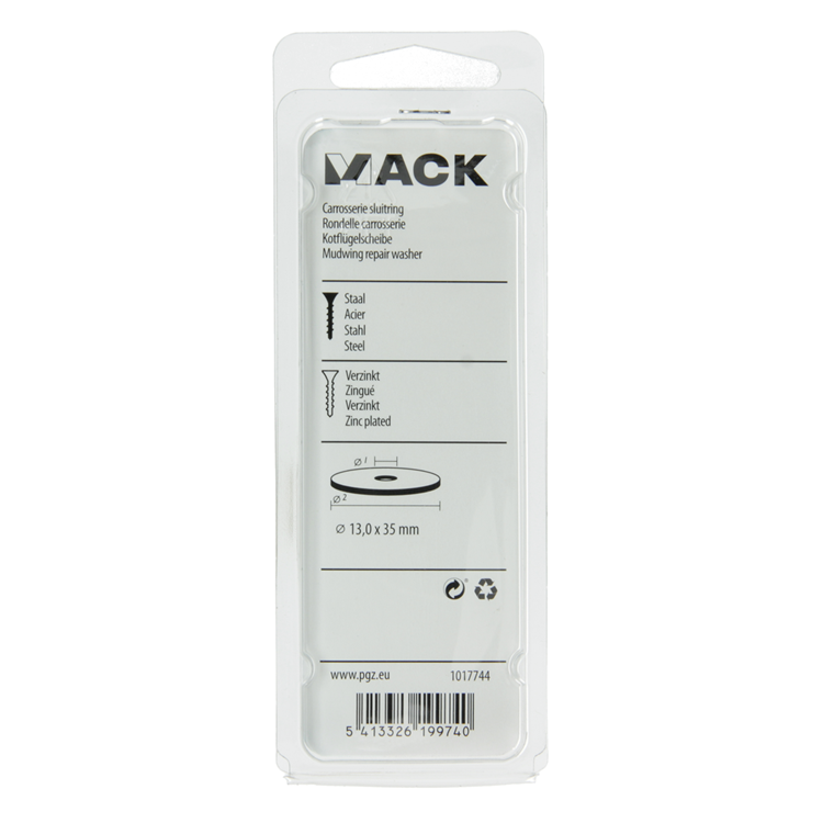 Mack 1017744 - Karosseriescheibe verzinkt 8 Stück 13,0 x 35 mm | 10 Stück