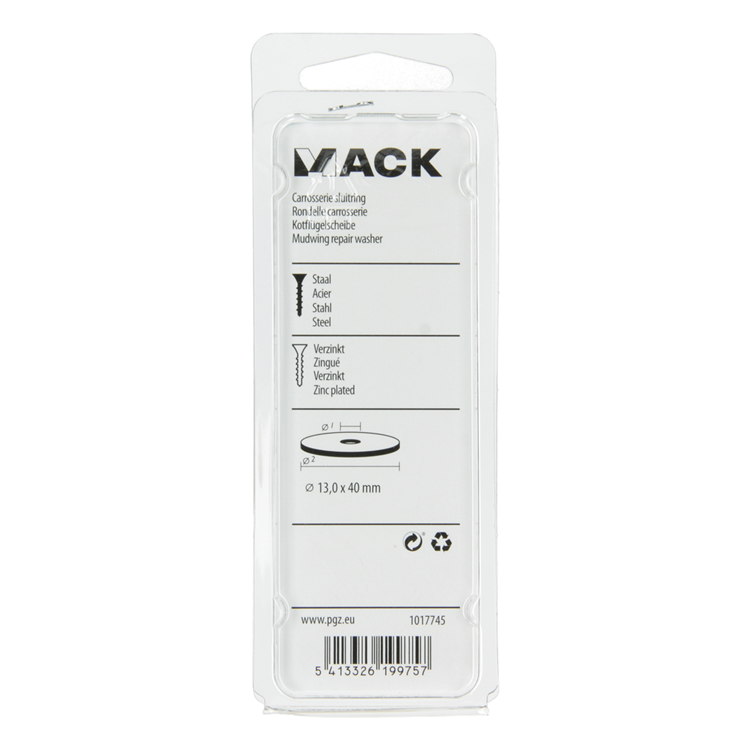 Mack 1017745 - Karosseriescheibe verzinkt 6 Stück 13,0 x 40 mm | 5 Stück