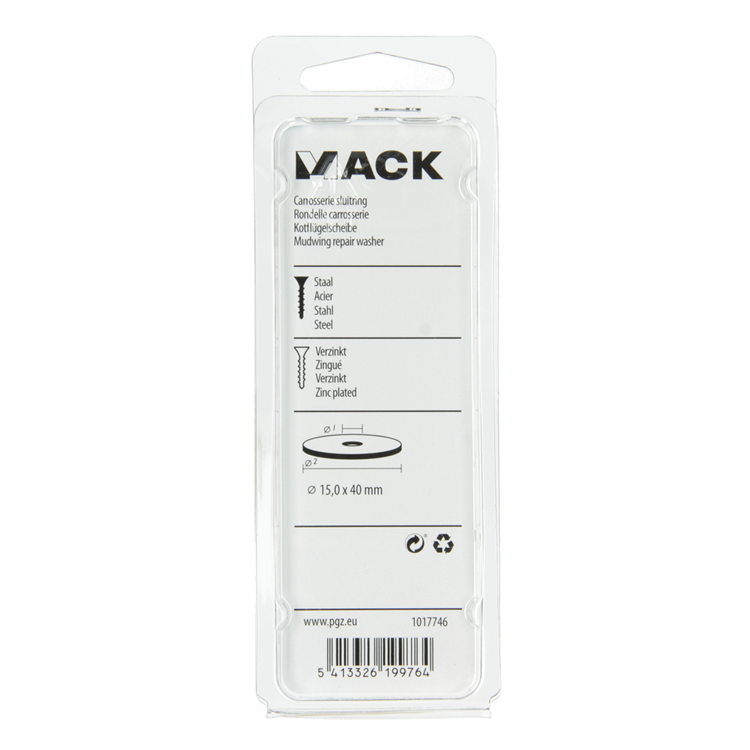 Mack 1017746 - Karosseriescheibe verzinkt 6 Stück 15,0 x 40 mm | 5 Stück