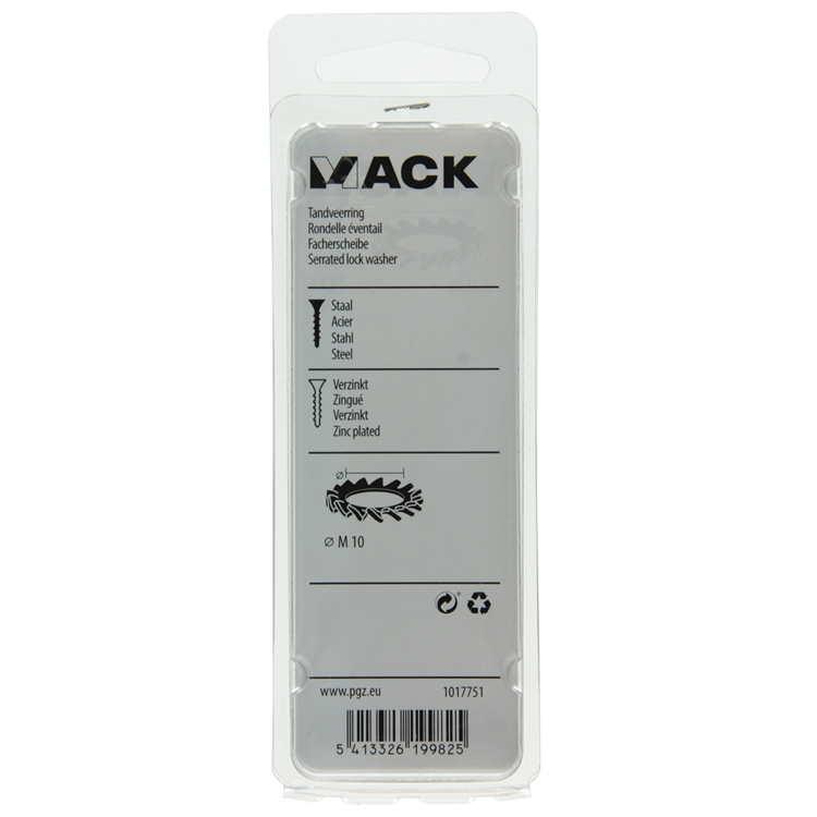 Mack 1017751 - Zahnfederscheibe aus verzinktem Stahl 10 Stück M10 | 10 Stück