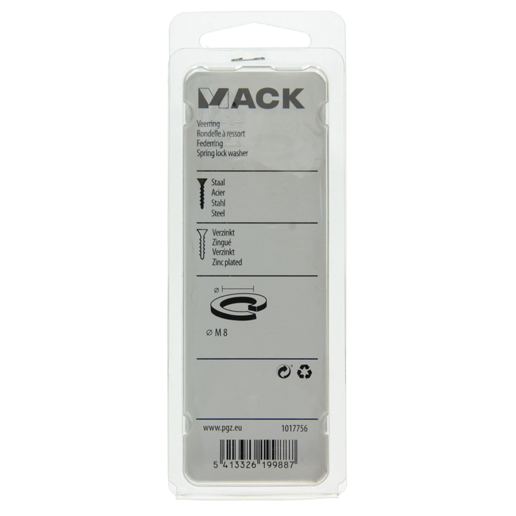 Mack 1017756 – Federscheibe aus verzinktem Stahl 30 Stück m 8 | 10 Stück