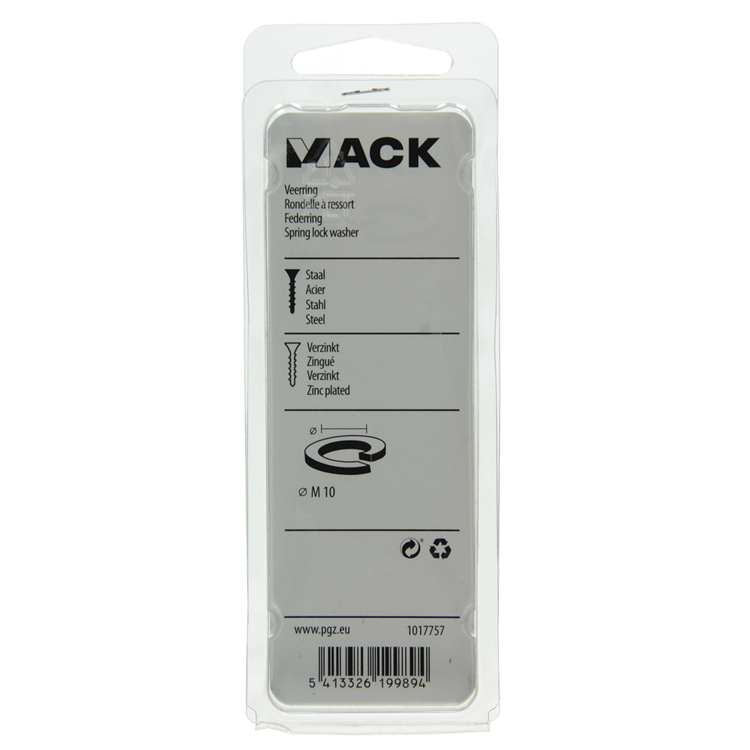Mack 1017757 - Federscheibe aus verzinktem Stahl 15 Stück m 10 | 10 Stück