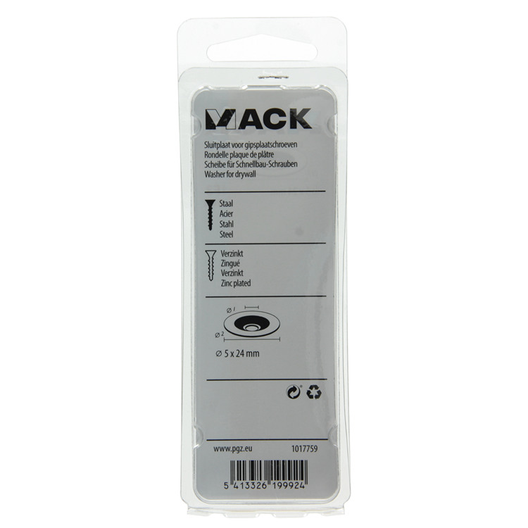 Mack 1017759 – Schließblech für Gipskartonplatten. verschickt 20 Stück 5 x 24 mm | 10 Stück