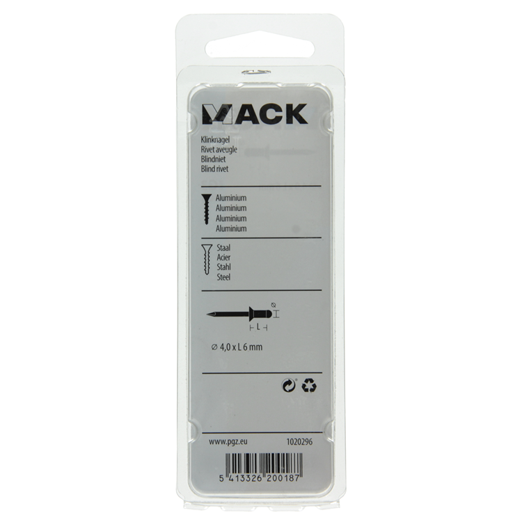 Mack 1020296 - 40 Blindklammern Aluminium 4,0x6mm | 5 Stück