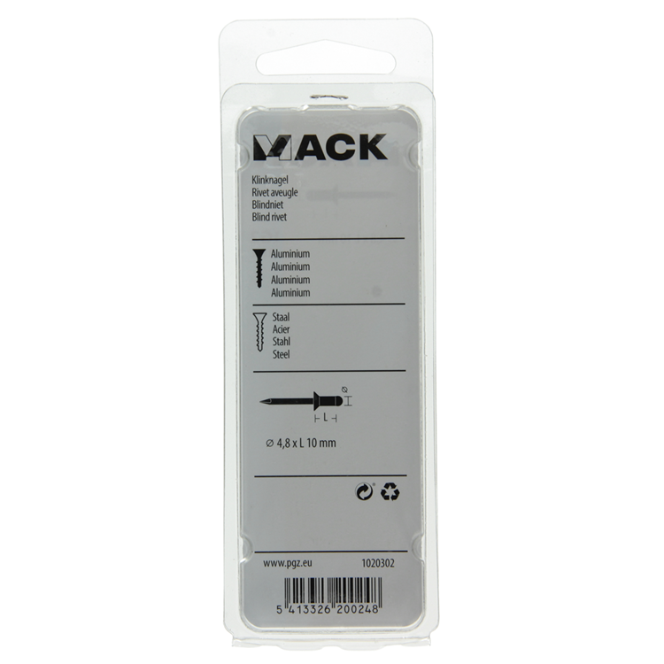 Mack 1020302 - 28 Blindklammern Aluminium 4,8x10mm | 5 Stück