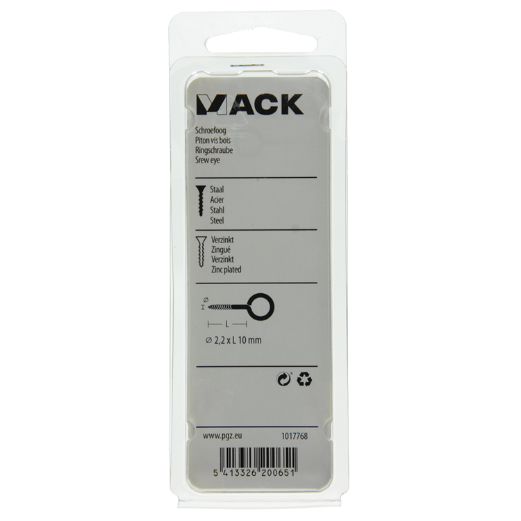 Mack 1017768 - Schrauböse verzinkter Stahl 20 Stück 2,2 x 10 mm | 10 Stück