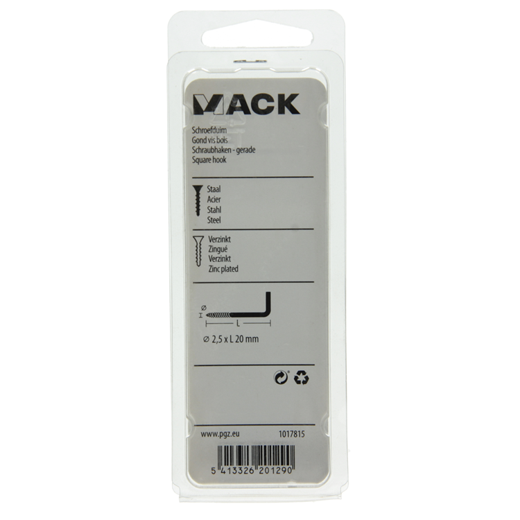 Mack 1017815 - Daumenschraube verzinkter Stahl 20 Stück 2,5 x 20 mm | 10 Stück