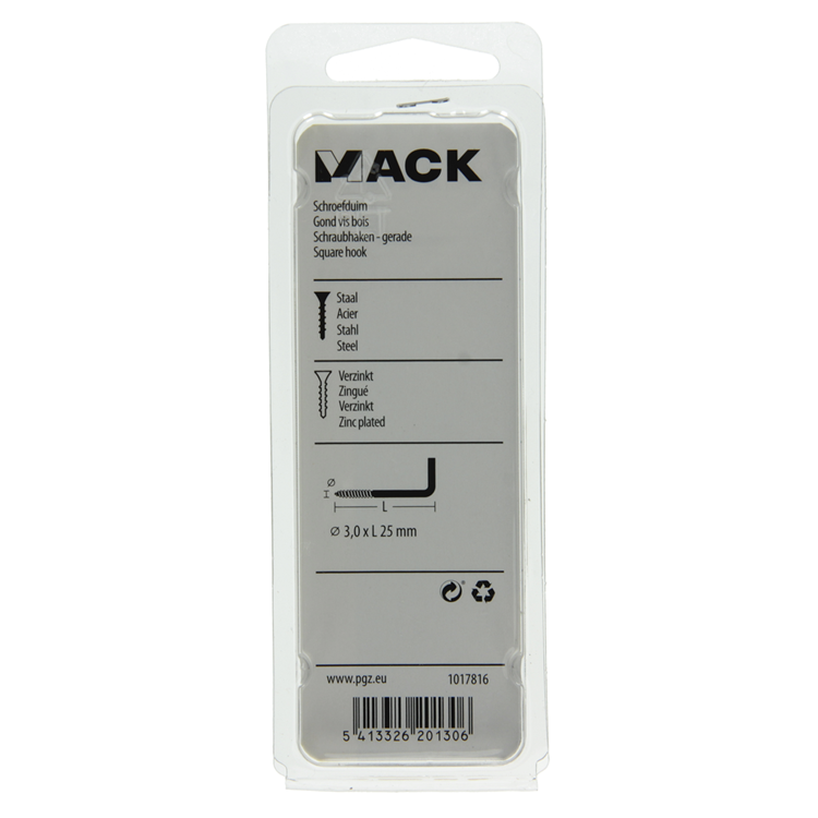 Mack 1017816 - Rändelschraube Stahl verzinkt 18 Stück 3,0 x 25 mm | 10 Stück