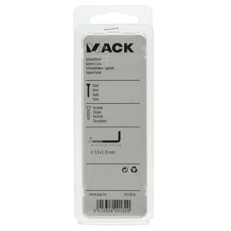 Mack 1017818 - Daumenschraube verzinkter Stahl 15 Stück 3,0 x 35 mm | 10 Stück