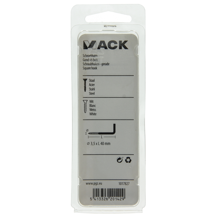 Mack 1017827 - screw thumb steel white 4 pcs 3.5 x 40 mm | 10 Stück