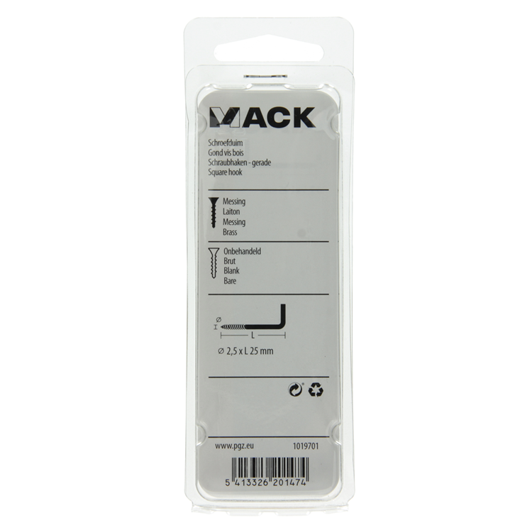 Mack 1019701 - Daumenschraube Messing 7 Stück 2,5 x 25 mm | 10 Stück